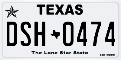 TX license plate DSH0474