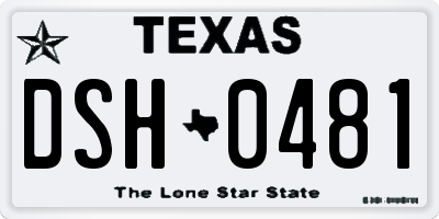 TX license plate DSH0481