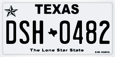 TX license plate DSH0482