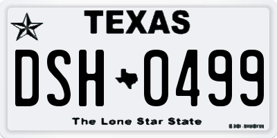 TX license plate DSH0499