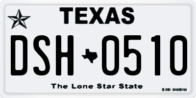 TX license plate DSH0510