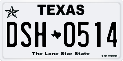 TX license plate DSH0514