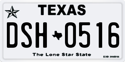 TX license plate DSH0516