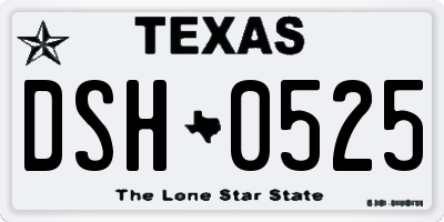 TX license plate DSH0525