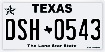 TX license plate DSH0543