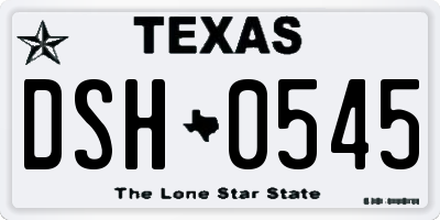 TX license plate DSH0545