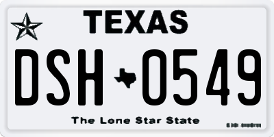 TX license plate DSH0549