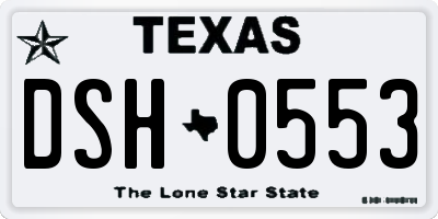 TX license plate DSH0553