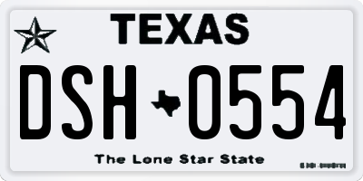 TX license plate DSH0554