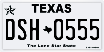 TX license plate DSH0555