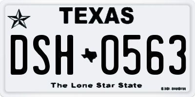 TX license plate DSH0563