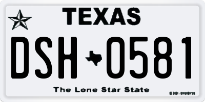 TX license plate DSH0581