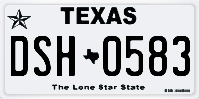 TX license plate DSH0583