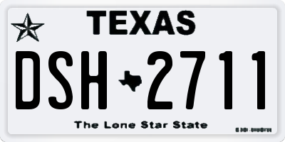 TX license plate DSH2711