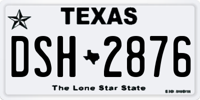 TX license plate DSH2876