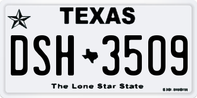 TX license plate DSH3509