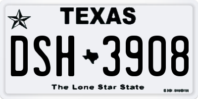 TX license plate DSH3908