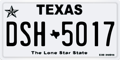 TX license plate DSH5017