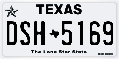 TX license plate DSH5169