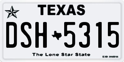 TX license plate DSH5315