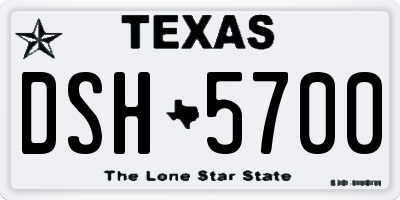 TX license plate DSH5700