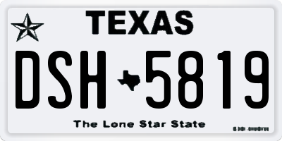 TX license plate DSH5819