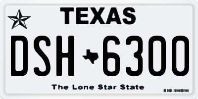 TX license plate DSH6300