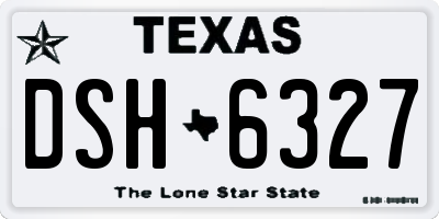 TX license plate DSH6327