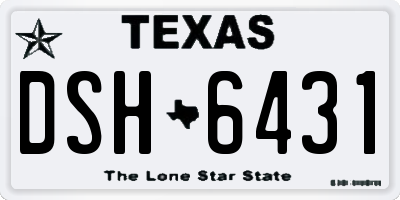 TX license plate DSH6431