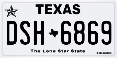 TX license plate DSH6869