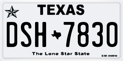 TX license plate DSH7830