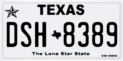 TX license plate DSH8389