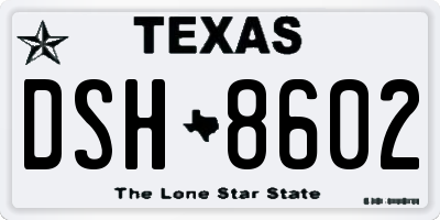 TX license plate DSH8602