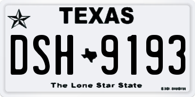 TX license plate DSH9193