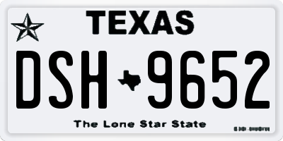 TX license plate DSH9652