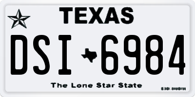 TX license plate DSI6984