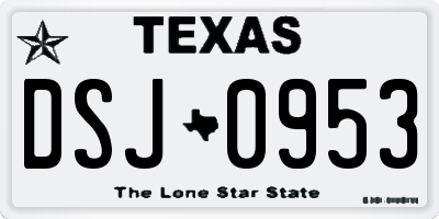 TX license plate DSJ0953