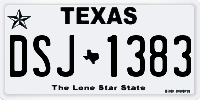 TX license plate DSJ1383