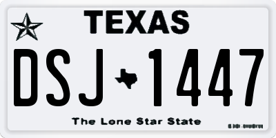 TX license plate DSJ1447