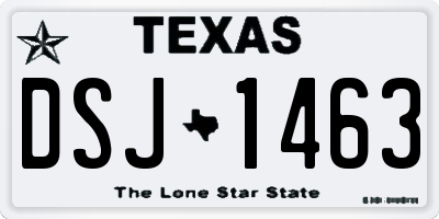 TX license plate DSJ1463