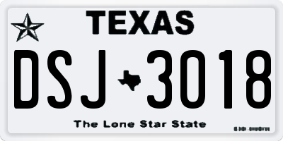 TX license plate DSJ3018