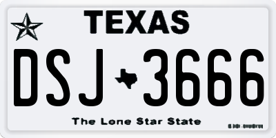 TX license plate DSJ3666