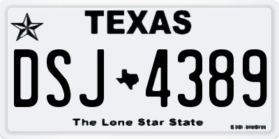 TX license plate DSJ4389