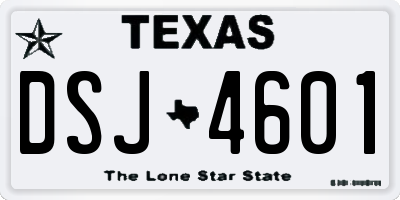 TX license plate DSJ4601