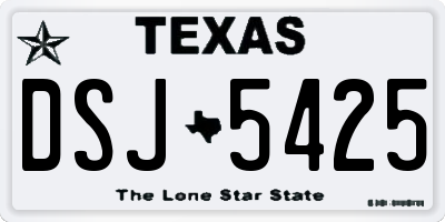 TX license plate DSJ5425