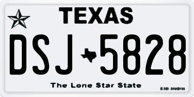 TX license plate DSJ5828