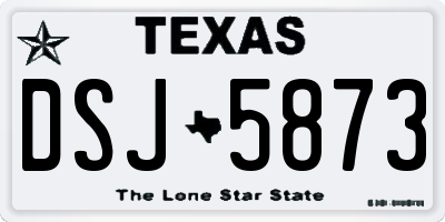 TX license plate DSJ5873