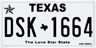 TX license plate DSK1664