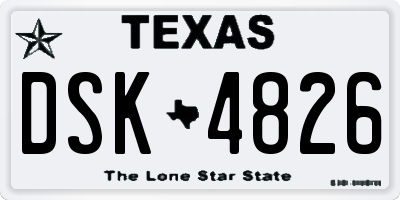 TX license plate DSK4826