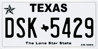 TX license plate DSK5429